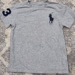 Polo by Ralph Lauren Gray Kids Tee with Navy Logo